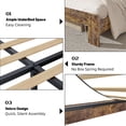 thumbnail image 6 of Wooden Full Size Bed Frame with Storage Headboard, Rustic Farmhouse Platform Bed with Charging Station and LED Lights, No Box Spring Needed, Noise-Free, Easy Assembly, Brown, 6 of 11