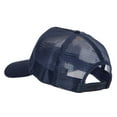thumbnail image 3 of Smile Face Logo Heat Transfer Solid Cotton Twill 5 Panel Mesh Cap - Navy OSFM, 3 of 5