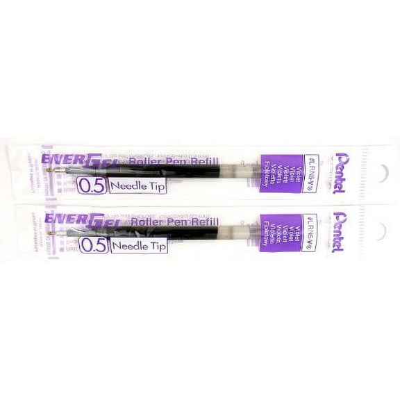 2 Pk Pentel LRN5-V EnerGel Refills, 0.5 mm Fine Needle Tip, Violet