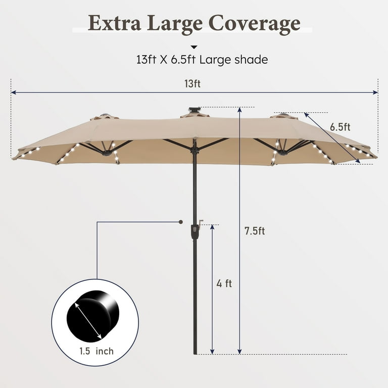 fiberbuilt champagne bronze patio umbrella base Fiberbuilt Acrylic Market Push Up Umbrella's