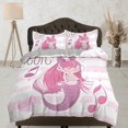 thumbnail image 1 of Juego de Funda Nórdica Infantil Sirenita, Juego de Ropa de Cama Rosa, Ropa de Cama Infantil,, 1 of 4
