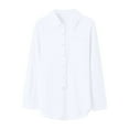 thumbnail image 4 of GigrtiJin Womens Long Sleeves Button down Shirt Casual Cotton Solid Color Lapel Fashion Cardigan Blouses Tops, 4 of 6