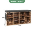 thumbnail image 3 of Kojooin Padded Entryway Bench with Shoe Storage, 10-Cubby Organizer and Handy Side Pockets for Daily Essentials, 3 of 8