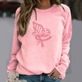 thumbnail image 2 of Camiseta de manga larga suelta con cuello redondo y estampado informal a la moda para mujer, blusa, sudaderas sin capucha Pompotops  FGAJ18687, 2 of 4