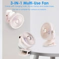 thumbnail image 3 of Portable Small Fan Quiet Adjustable Angle Clip On Type-C Rechargeable Desk Wall Mounted Fan for Desktops Car Dashboards Camping Tents, 3 of 10