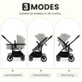 thumbnail image 4 of INFANS 2 in 1 Baby Stroller, Convertible Stroller with Bassinet Reversible Seat Adjustable Backrest Canopy One Hand Fold, Compact Toddler Pushchair for Kids Infants Newborns 0-36 Months, 4 of 8
