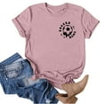 thumbnail image 4 of OUSITAID Ladies‘ Solid Color  Neck Double Football Print Short Sleeve T Shirt, 4 of 5