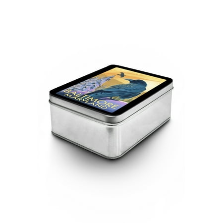 - Baltimore, Maryland - Raven - Lantern Press Artwork (Keepsake Tin)