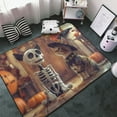 thumbnail image 3 of Halloween Shaggy Area Rug, Halloween Cat and Dog Skull Rugs for Living Room Non Slip Door Mat Halloween Decorations Indoor Carpet Halloween Decor Floor Mats for Entryway 60x39in, 3 of 6