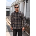 thumbnail image 3 of COOFANDY Mens Flannel Shirts Long Sleeve, Warm Sherpa Lined Flannel Shirt Jacket Coat Button Down Fleece Plaid Shirts with Flap Pockets, 3 of 7