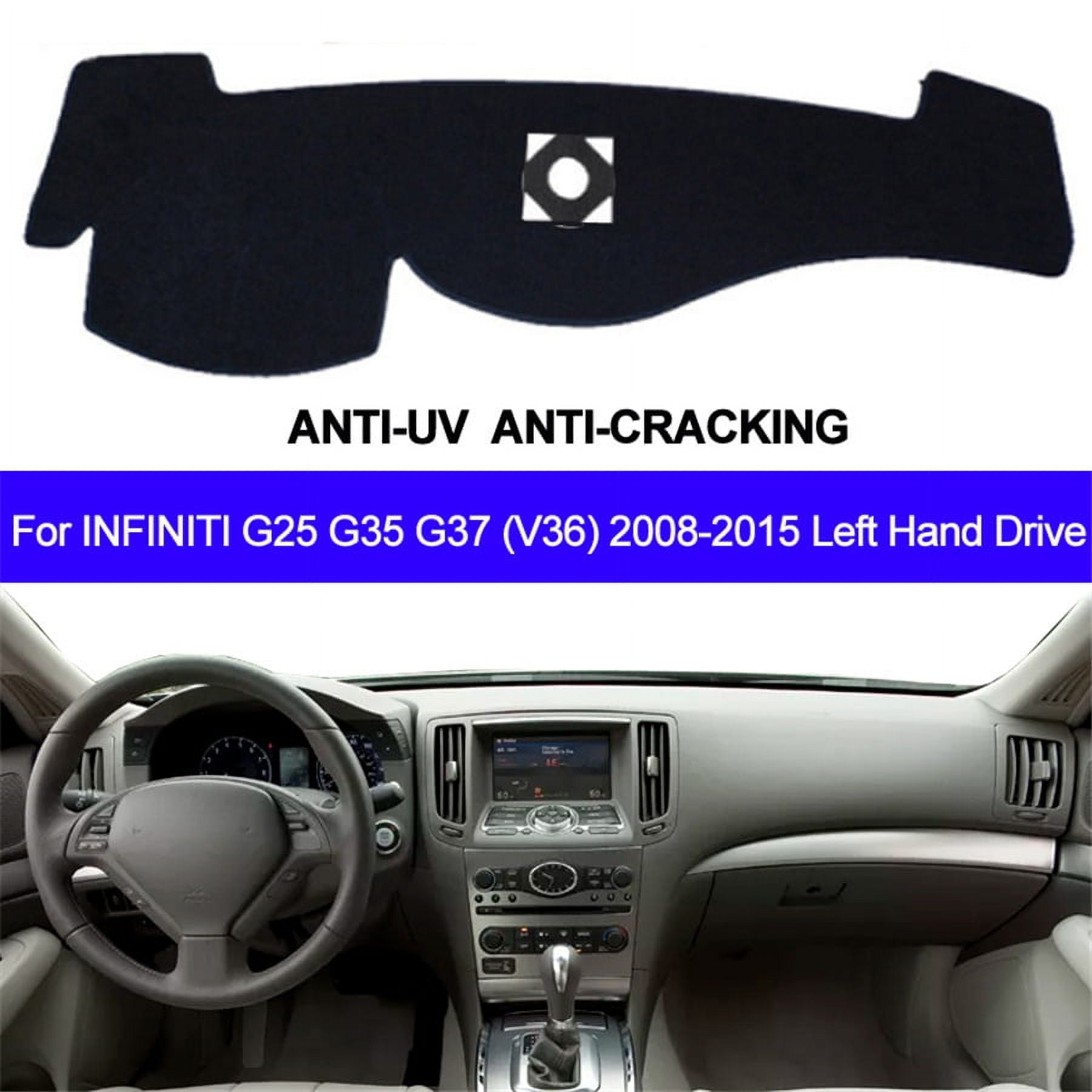 Fuluru Black Dash Mat Dashboard Cover Trim Sun Shade For Infiniti G25 G35 G37 2008-2015
