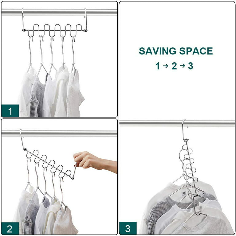 Metal Cascading Space Saving Closet Hangers Vertical Clothes