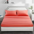 thumbnail image 2 of HTOOQ Ensemble de Draps de Lit Premium 4 Pcs 1800TC Literie 100% Polyester Microfibre HTOOQ Super Doux, Chaud, Respirant, Rafraîchissant, Sans Plis HTOOQ 10HTOOQ Poches Extra Profondes 16 Pouces, Complet, Corail, 2 of 6