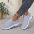 thumbnail image 3 of Rokment Orthopedic Slip on Walking Shoes for Women Lightweight Comfortable Arch Support Platform Wedge Low Heel Athletic Running Tennis Nursing Sneakers Grey Size 8.5, 3 of 6