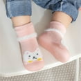 thumbnail image 4 of Fozruso Boys Girls Animal Cartoon Socks Shoes Toddler WarmThe Floor Socks Non Prewalker Shoes Sizes 5.5 Toddler(Pink), 4 of 5