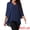 Navy Blue, variant on DARING DIVA Women's High Low Tops 3/4 Bell Sleeve V Neck Chiffon Blouse XL Navy Blue