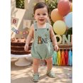 thumbnail image 4 of RUINIXCW Baby Boy First Birthday Outfit 1st Birthday One Years Old Clothes Summer Fall Romper Overalls Animal Embroidery Sleeveless Bodysuit Jumpsuit, 4 of 10