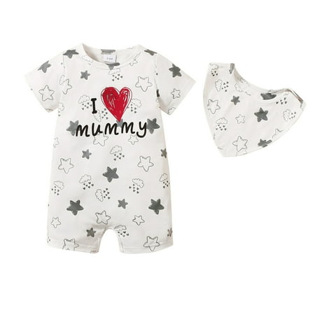 

Jdefeg Cute Baby Girl Summer Outfits Toddler Kids Girls Boys Strap Star Cartoon Prints Short Sleeves Romper Jumpsuit Bibs Set Outfits Baby Girl Rompers 6-9 Polyester White 6M