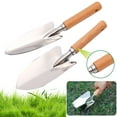 thumbnail image 2 of Pebbuoy Garden Hand Shovel with Wooden Handle Polished Stainless Steel Rust-Proof Hand Trowel Easy to Use Practical Gardening Tool for Digging Weeding Transplanting, 2 of 7