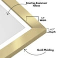 thumbnail image 3 of Americanflat 12x18 Poster Frame with Shatter-Resistant Glass - Use as 11x17 Frame with Mat or 12x18 Frame Without Mat - Hudson Collection - Wide Photo Frame for Wall display - Gold, 3 of 4