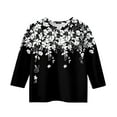 CCRFTGI 3/4 Sleeve Shirts for Girls Size 13-14 Black Plain Tween Girls
