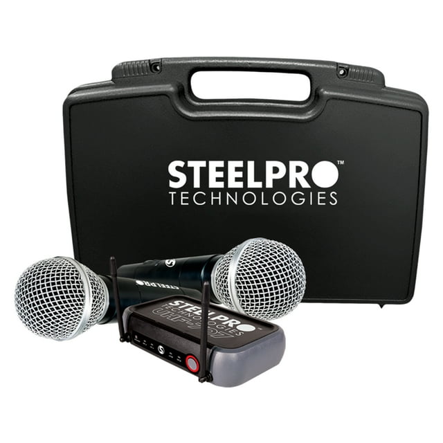 Micrófono Inalámbrico Steelpro Kit UHF-707 Profesional Color Negro