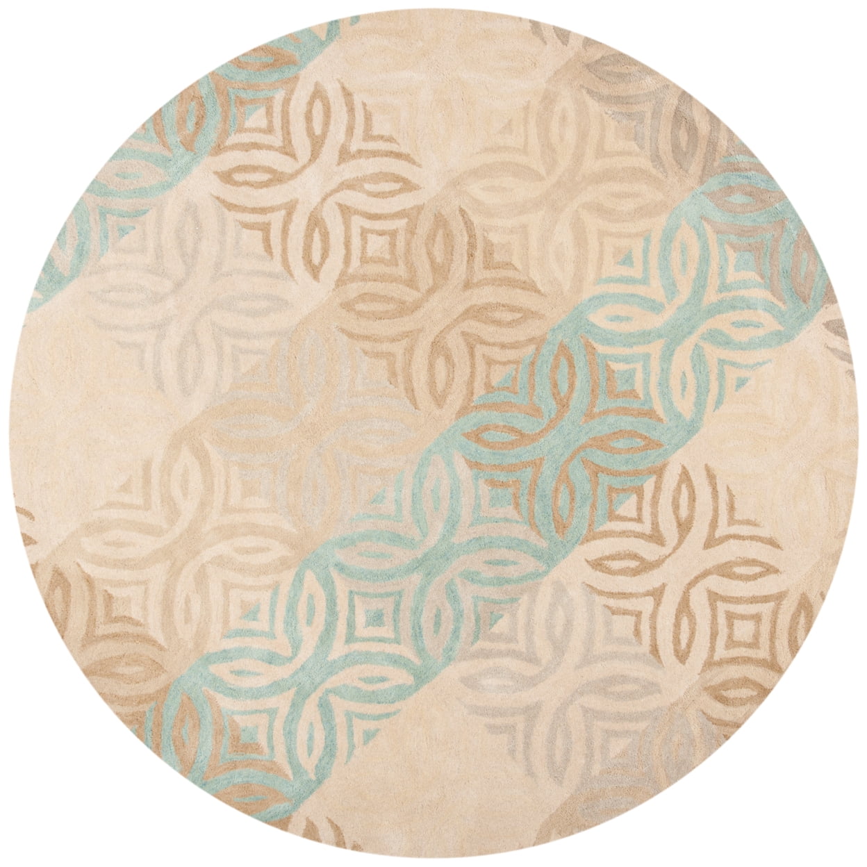 SAFAVIEH Wyndham Jacinth Geometric Area Rug, Beige/Multi, 7' x 7' Square
