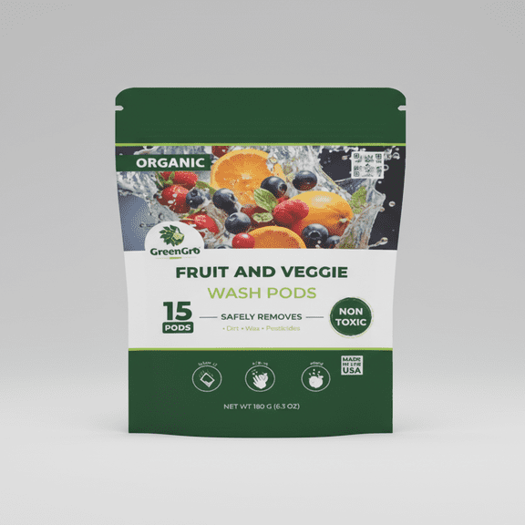 Fruit & Veggie Wash Pods - 1 Pouch (15 Pods) by GreenGro Biologicals
