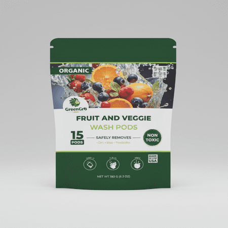 Fruit & Veggie Wash Pods - 1 Pouch (15 Pods) by GreenGro Biologicals