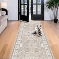 thumbnail image 2 of 4x10 Hallway Wide Runner Rug: Washable Oriental Soft Area Rug For Living Room Bedroom Stain Resistant Low Pile Carpet Entryway Ktichen Thin Non Slip Floor Mat Bathroom Dining Room(beige 4x10), 2 of 8