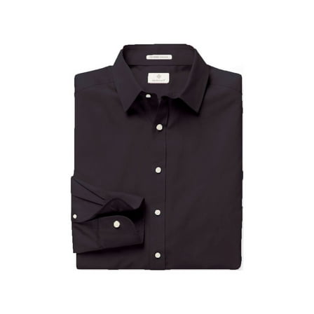 Gant Diamond G Men's Fitted Plain Sateen Town Collar Shirt (383965), Grey Day, 39