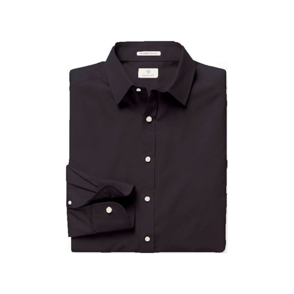 Gant Diamond G Men's Fitted Plain Sateen Town Collar Shirt (383965), Grey Day, 39