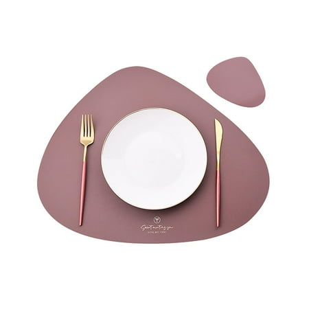 

Gespout PU Leather Placemat and Coaster - Home Waterproof Heat-Resistant Heat resistant Wipeable Dining Table Mats for Home Kitchen Restaurant Indoor Outdoor45*37cm/13*10.6cm