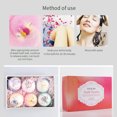 thumbnail image 4 of Juego de 6 esferas de sales de baño para exfoliar, aclarar y nutrir la piel con aromas relajantes de jazmín, rosa, té verde, caléndula, lavanda y osmanto. Ideal para hombres y mujeres de todas las, 4 of 6