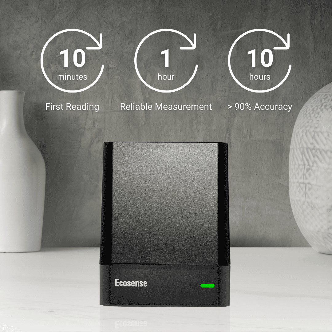 Ecosense EcoQube Digital Radon Gas Detector, Accurate Monitoring with Trend Charts and Remote Data Access, Now Works with IFTTT