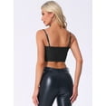 thumbnail image 3 of DARING DIVA Women Bustier Zip Up Adjustable Straps Jean Corset Top XL Black, 3 of 6