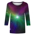 thumbnail image 6 of JTZGDY Womens 3/4 Sleeve Tops Dressy Casual Plus Size Teen Girls Cute Tie Dye Starry Sky Oversized Tunic Blouse Crewneck Basic Graphic T-Shirts Fashion 2025 Outfit Clothes Multicolor#24 S, 6 of 6