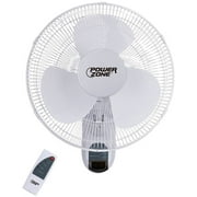 Power Zone FW40-S1 Wall Fan with Remote Control, Speed 3, 16"