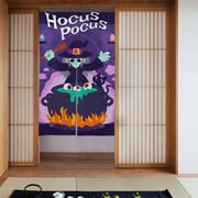 XMXY Japanese Doorway Curtain Noren, Spooky Pocus Saint Door Closet Curtain Panel, Room Dividers Privacy Tapestry, 34 x 56 Inches