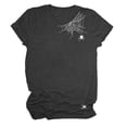 thumbnail image 4 of Landzoo Halloween T Shirt For Women Spider Web Minimal Print Short Sleeve Round Neck Shirt Party Cozy Soft Women Tees Size M Grey, 4 of 4
