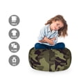 thumbnail image 2 of Khaki Storage Toy Bag Chair, Repeating Pattern with Stain Look Camouflage Motif, Stuffed Animal Organizer Washable Bag, Small Size, Army Green Slate Brown, by Ambesonne, 2 of 3