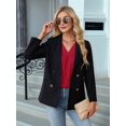 thumbnail image 4 of Women'S 3/4 Length Sleeve Tops Summer Dressy Casual Blouses Work Shirts Chiffon V Neck Outfits Red L, 4 of 8
