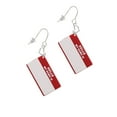 thumbnail image 2 of Acrylic Red "Hello" Name Tag Heart French Earrings, 2 of 4