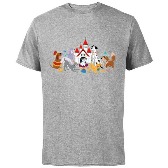 Disney Dogs Puppy Friends - Short Sleeve Cotton T-Shirt for Adults - Customized-Athletic Heather