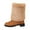 Brown, variant on Snow Boots for Women Cute Plush Fold Over Mid Calf Winter Booties Casual Suede Chunky Heel Pull on Dress Short Boots
