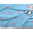 thumbnail image 3 of Soimoi Blue Georgette Viscose Fabric Dots & Crab Ocean Fabric Prints By Yard 44 Inch Wide, 3 of 3