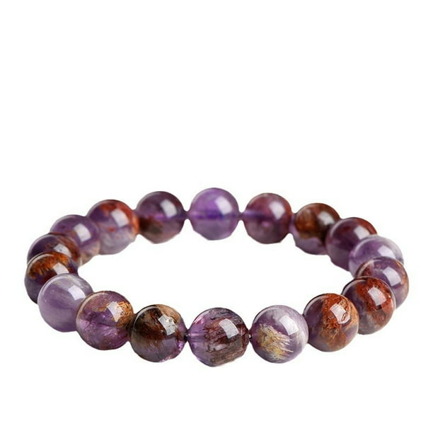Pulsera Phantom Amethyst natural morada para mujer de 9 a 10 mm