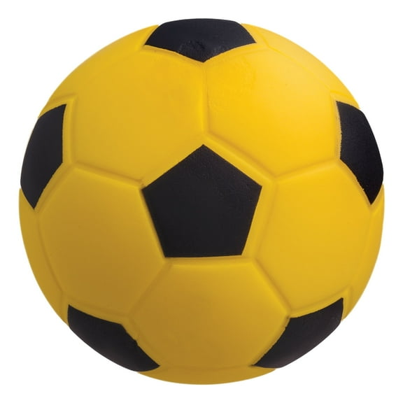 Champion Sports Coated High Density Foam Soccer Ball, Yellow, Black, 4