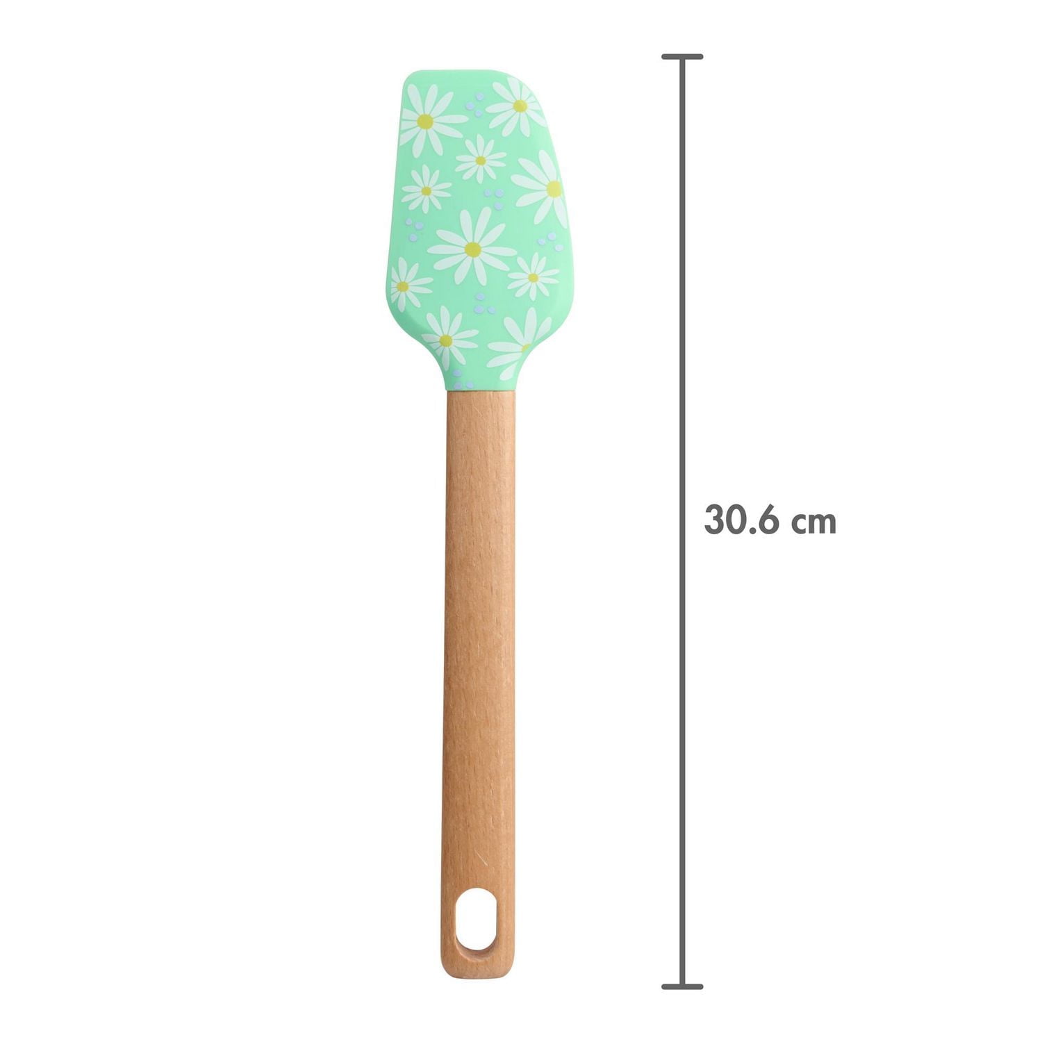 Way to Celebrate 12-inch Silicone Spatula, Flower, Green