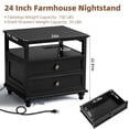 thumbnail image 5 of Bedroom 7 Drawer Dresser Set & Nightstands Set W/ Usb, Farmhouse Complete Bedroom Furniture Set with Spacious Storage, 3 Piece, Black, 5 of 9
